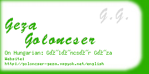 geza goloncser business card